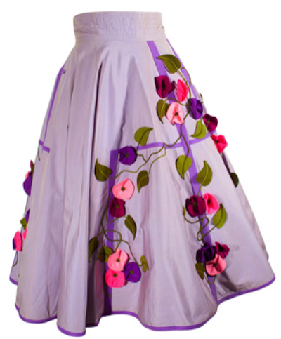 Flori-aplicate-in-relief-pe-rochia-pudel-anii-50